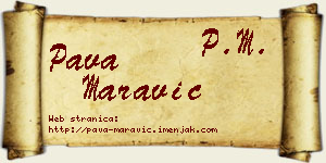 Pava Maravić vizit kartica
